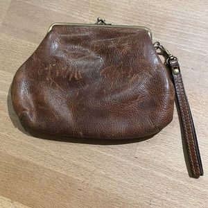NEW Distressed Leather Wristlet